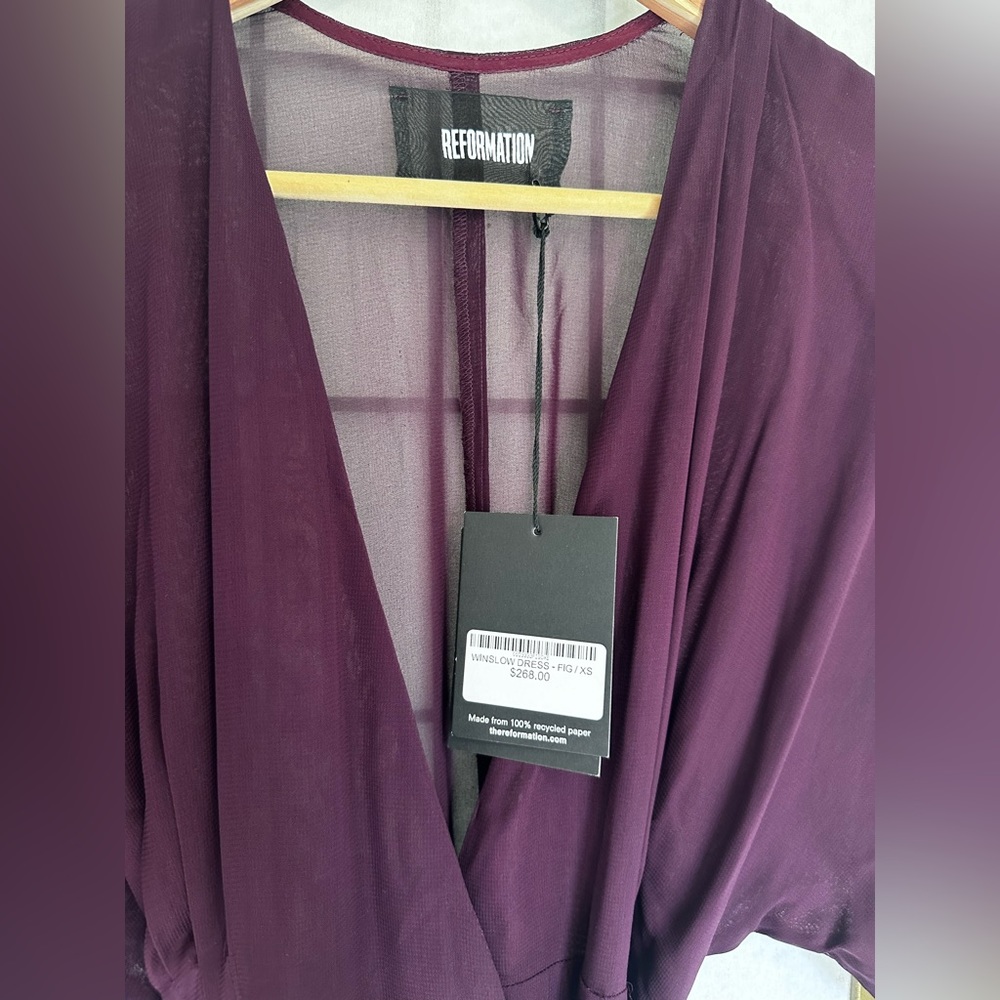 NWT Reformation Winslow Dress Deep Purple